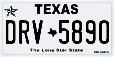 TX license plate DRV5890