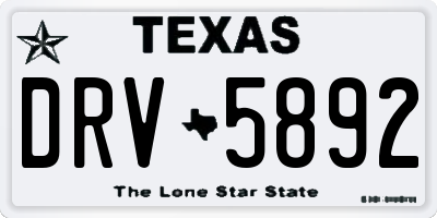 TX license plate DRV5892