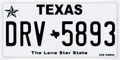 TX license plate DRV5893