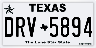 TX license plate DRV5894