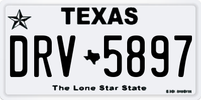 TX license plate DRV5897