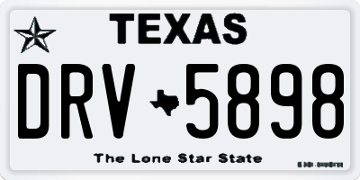 TX license plate DRV5898
