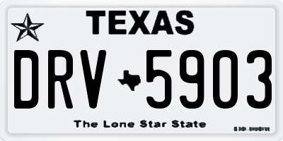 TX license plate DRV5903