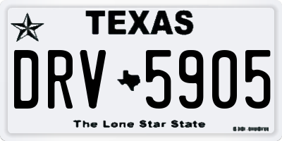 TX license plate DRV5905