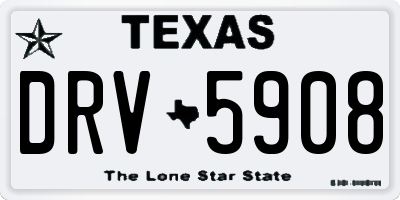 TX license plate DRV5908