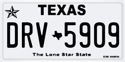 TX license plate DRV5909