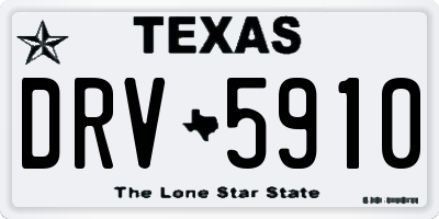 TX license plate DRV5910