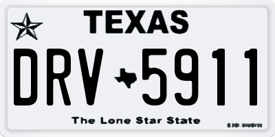 TX license plate DRV5911