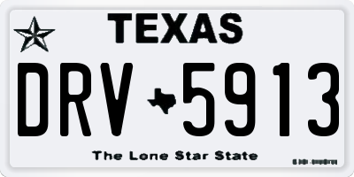 TX license plate DRV5913