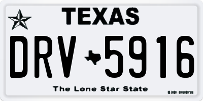 TX license plate DRV5916