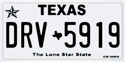 TX license plate DRV5919