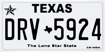 TX license plate DRV5924