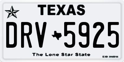 TX license plate DRV5925