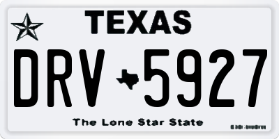 TX license plate DRV5927