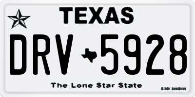TX license plate DRV5928