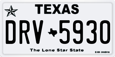 TX license plate DRV5930