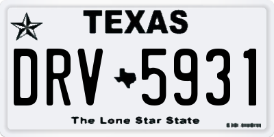 TX license plate DRV5931