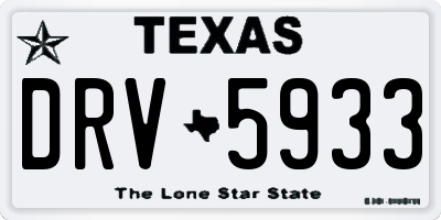 TX license plate DRV5933