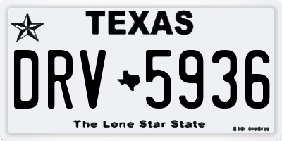 TX license plate DRV5936