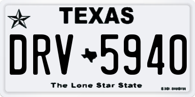 TX license plate DRV5940