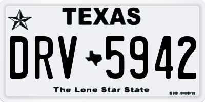 TX license plate DRV5942