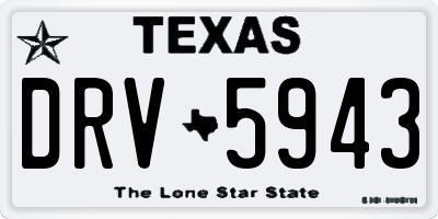 TX license plate DRV5943