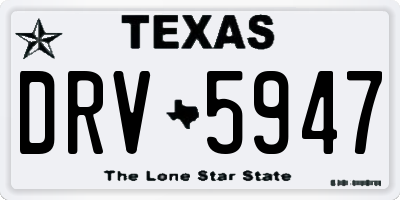 TX license plate DRV5947