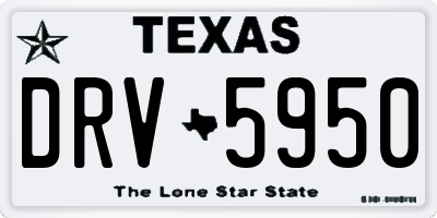 TX license plate DRV5950