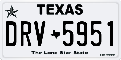 TX license plate DRV5951