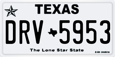 TX license plate DRV5953