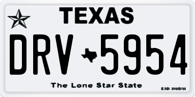 TX license plate DRV5954