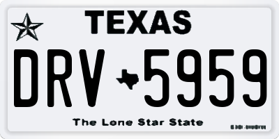 TX license plate DRV5959