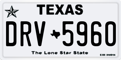 TX license plate DRV5960