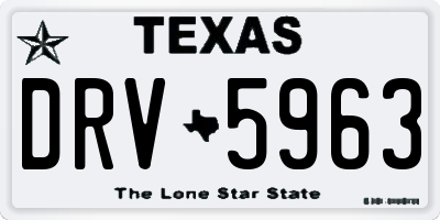 TX license plate DRV5963