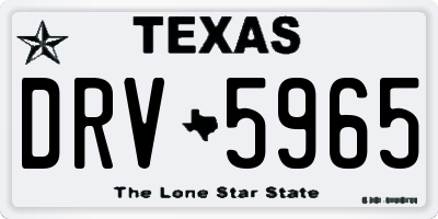 TX license plate DRV5965