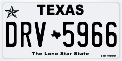 TX license plate DRV5966