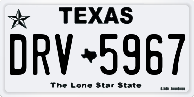 TX license plate DRV5967