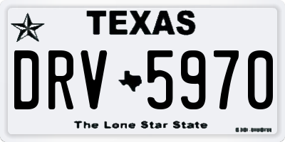 TX license plate DRV5970