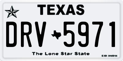 TX license plate DRV5971