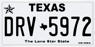 TX license plate DRV5972