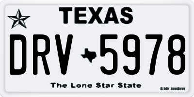 TX license plate DRV5978