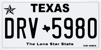 TX license plate DRV5980