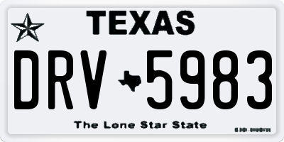TX license plate DRV5983