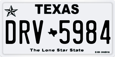TX license plate DRV5984