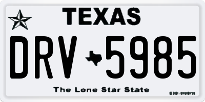 TX license plate DRV5985