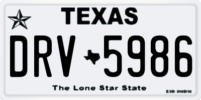 TX license plate DRV5986