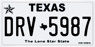 TX license plate DRV5987