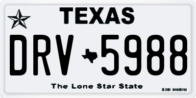 TX license plate DRV5988