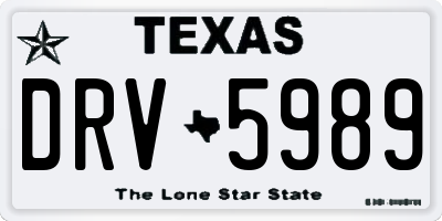 TX license plate DRV5989