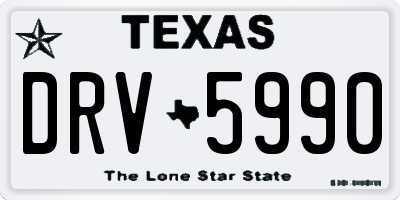 TX license plate DRV5990